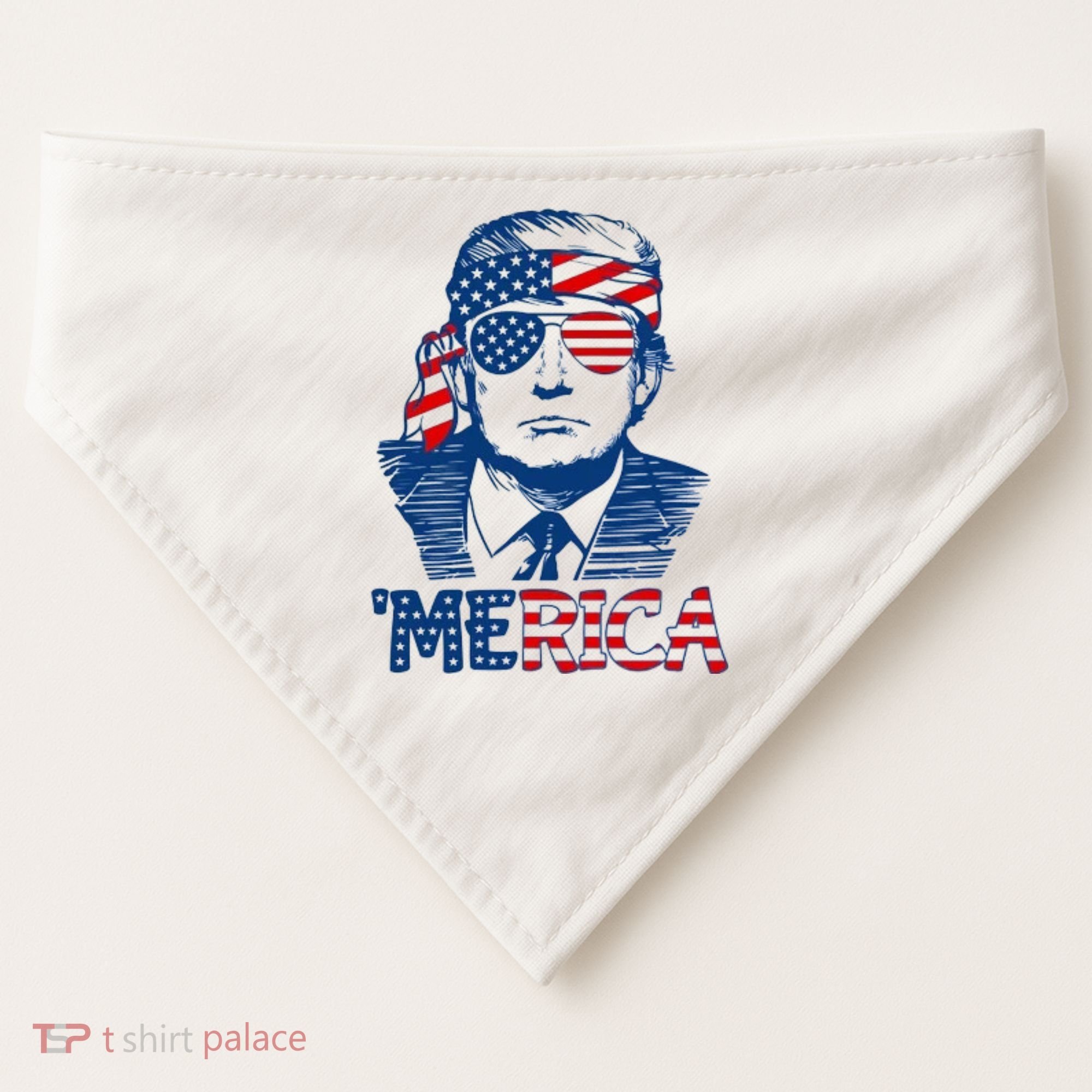 Trump Patriotic Merica USA-Made Doggie Bandana
