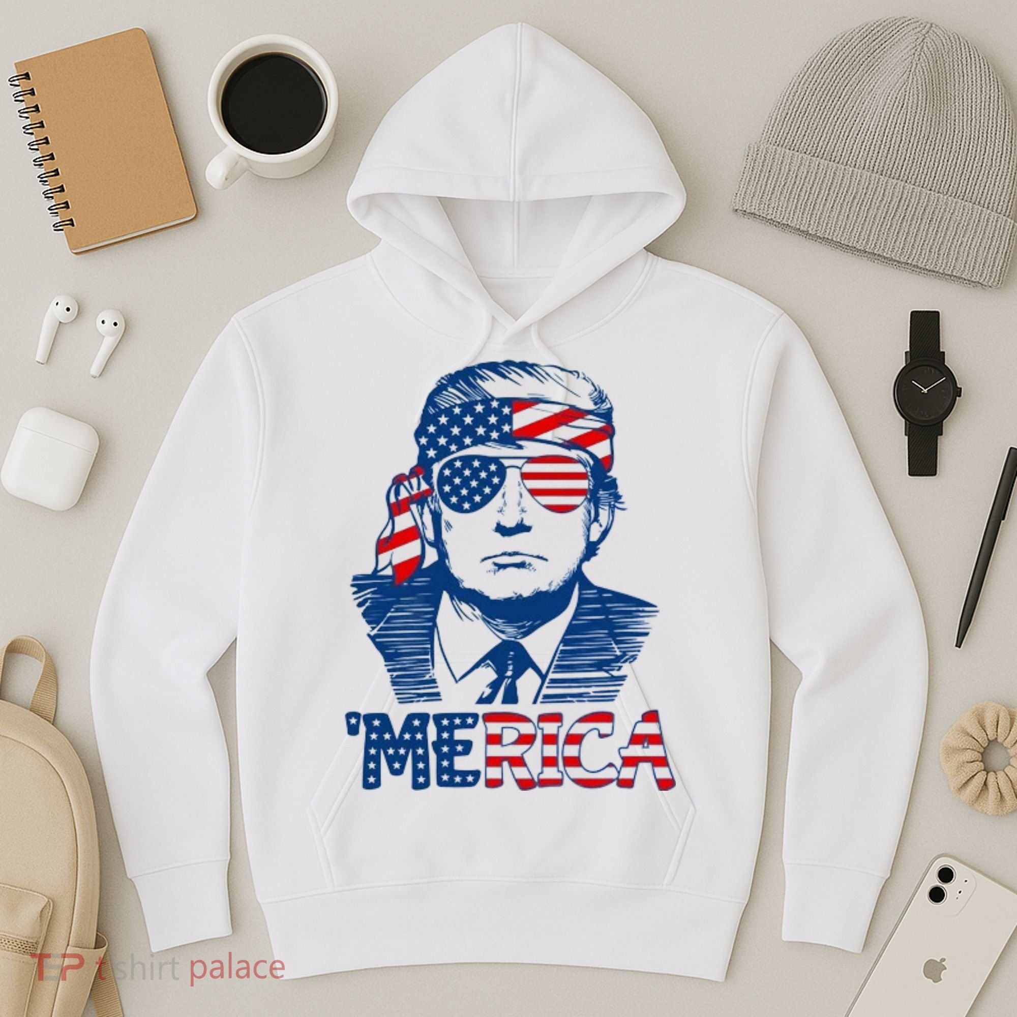 Trump Patriotic Merica Hoodie