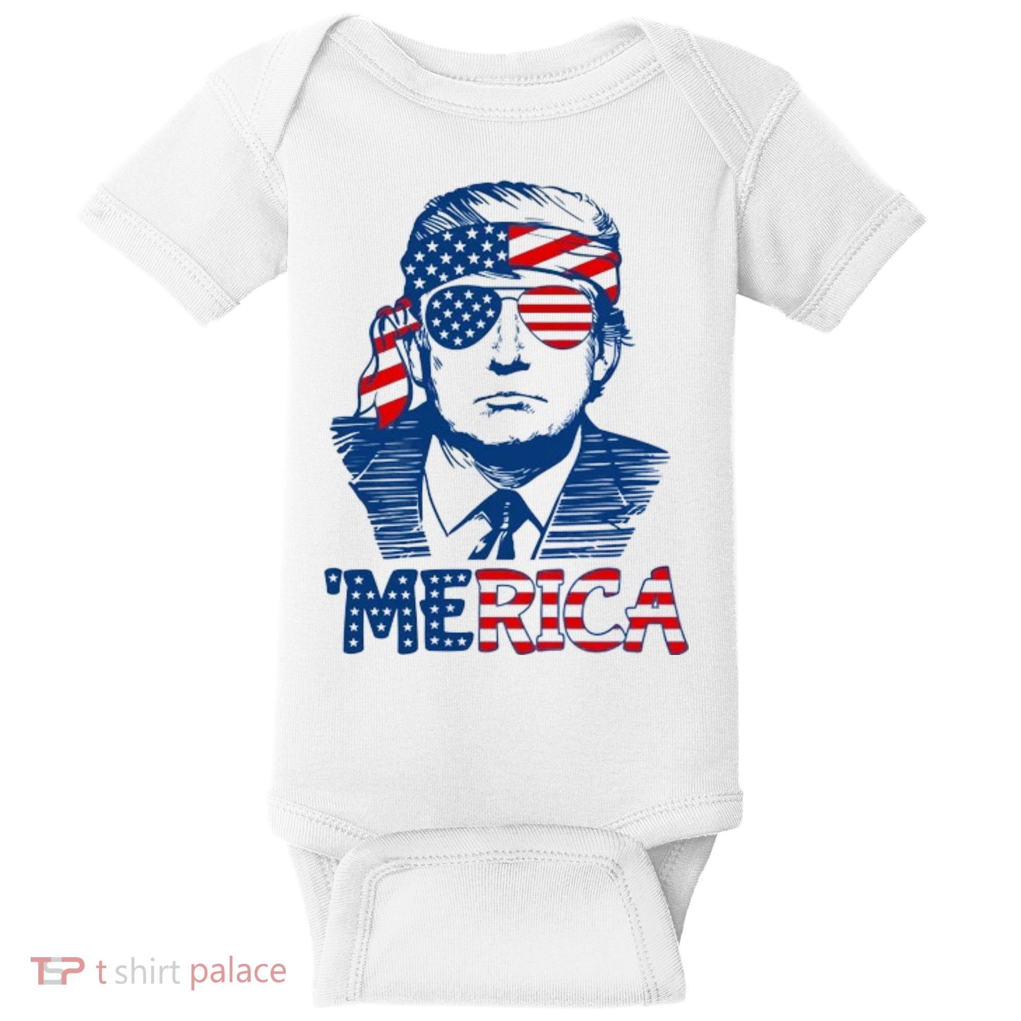 Trump Patriotic Merica Baby Bodysuit