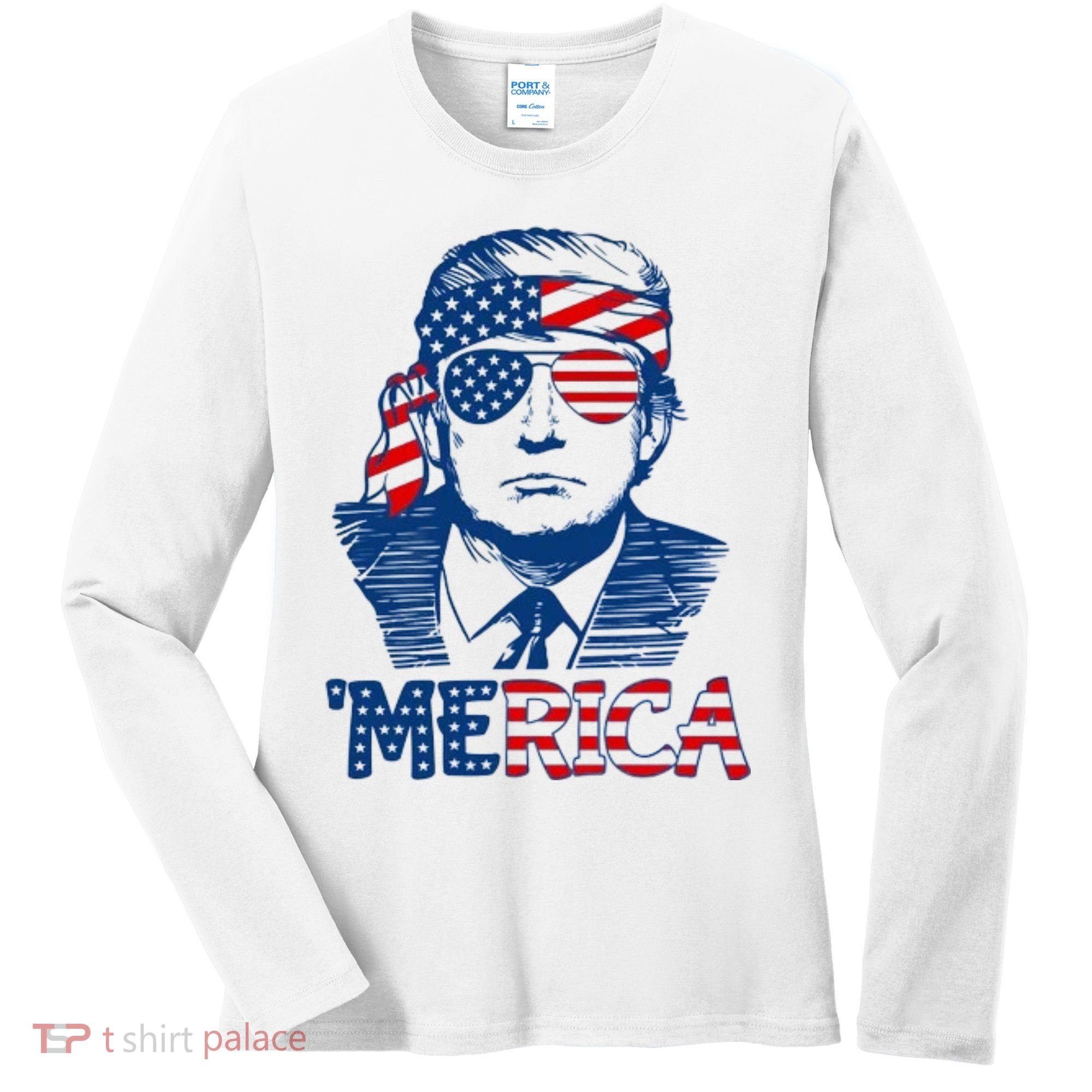 Trump Patriotic Merica Women's Long Sleeve Shirt
