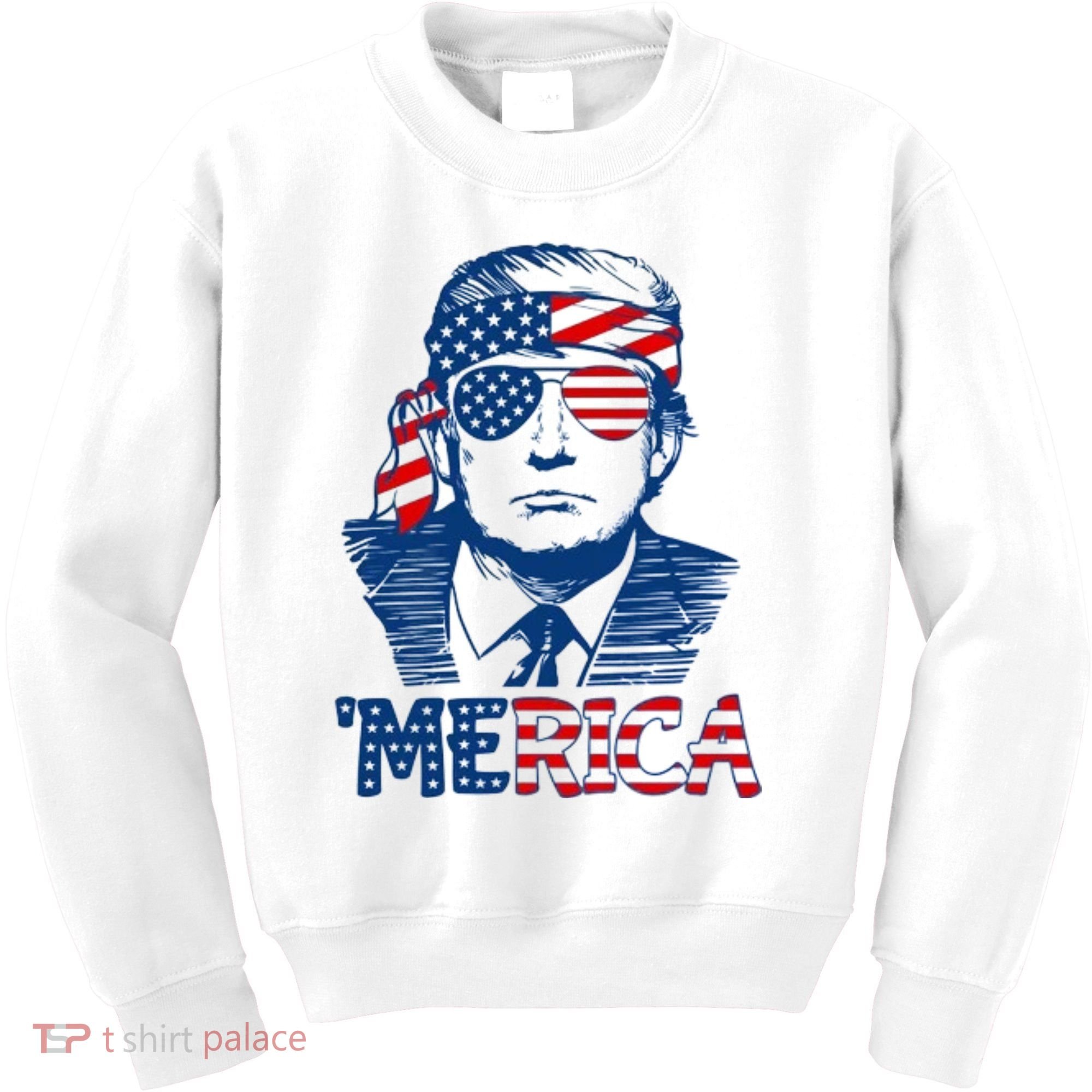 Trump Patriotic Merica Kids Sweatshirt