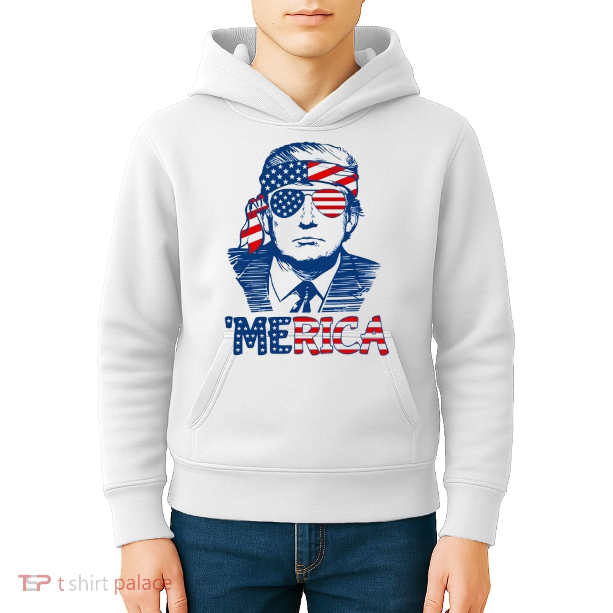 Trump Patriotic Merica Kids Hoodie