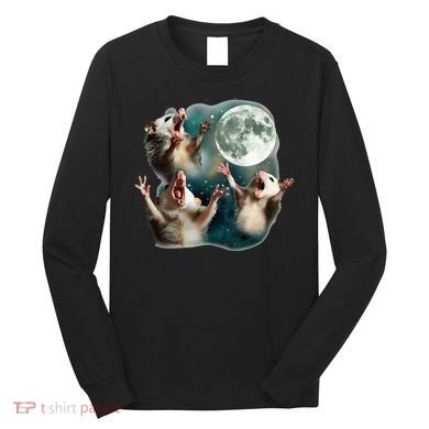 Three Possum Moon 3 Opossum Long Sleeve Shirt