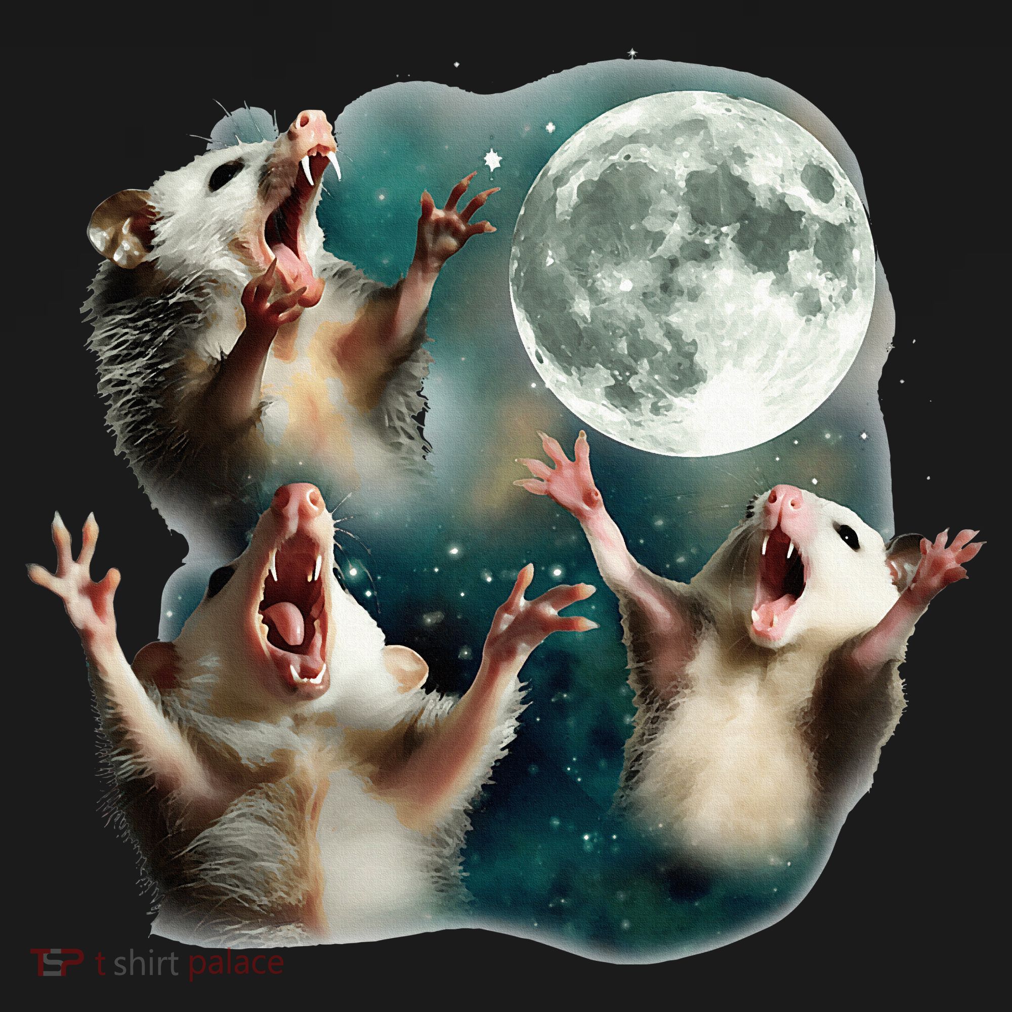 Three Possum Moon 3 Opossum T-Shirt