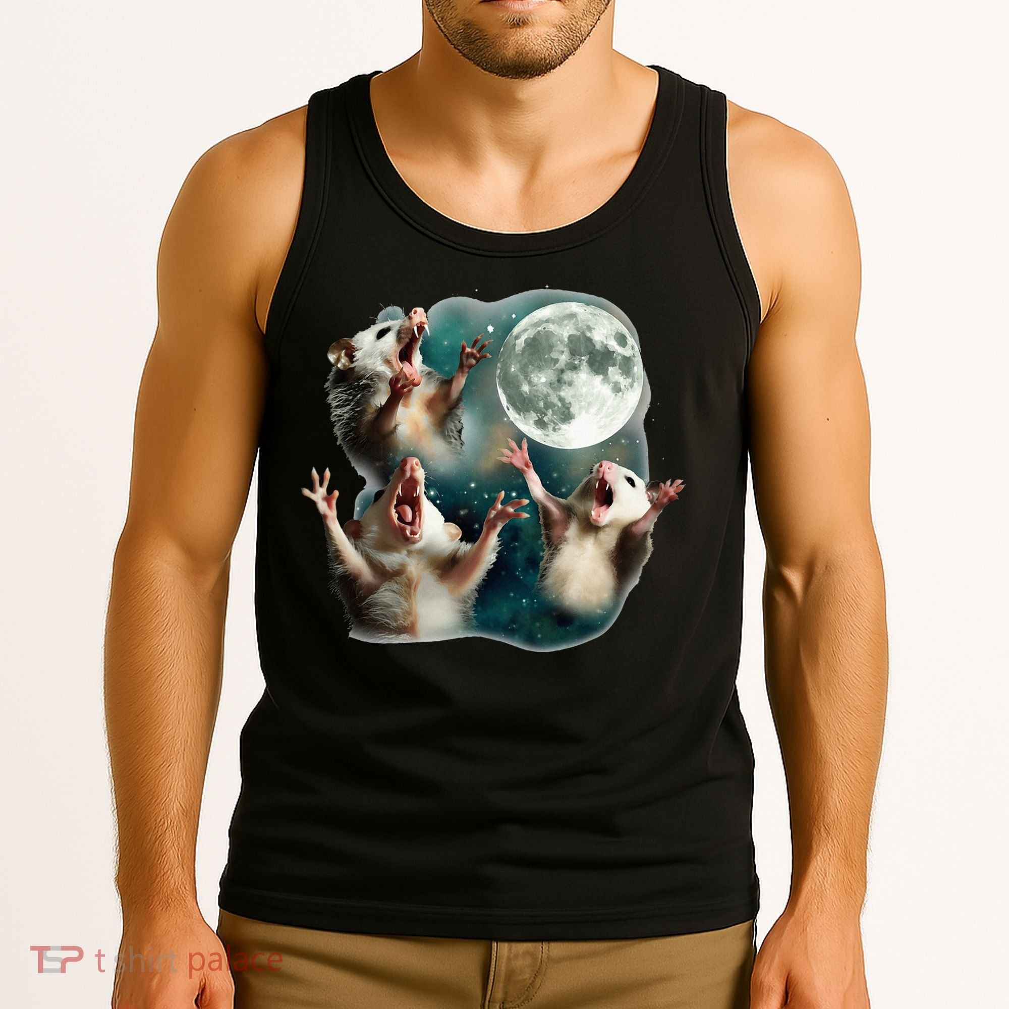Three Possum Moon 3 Opossum Tank Top