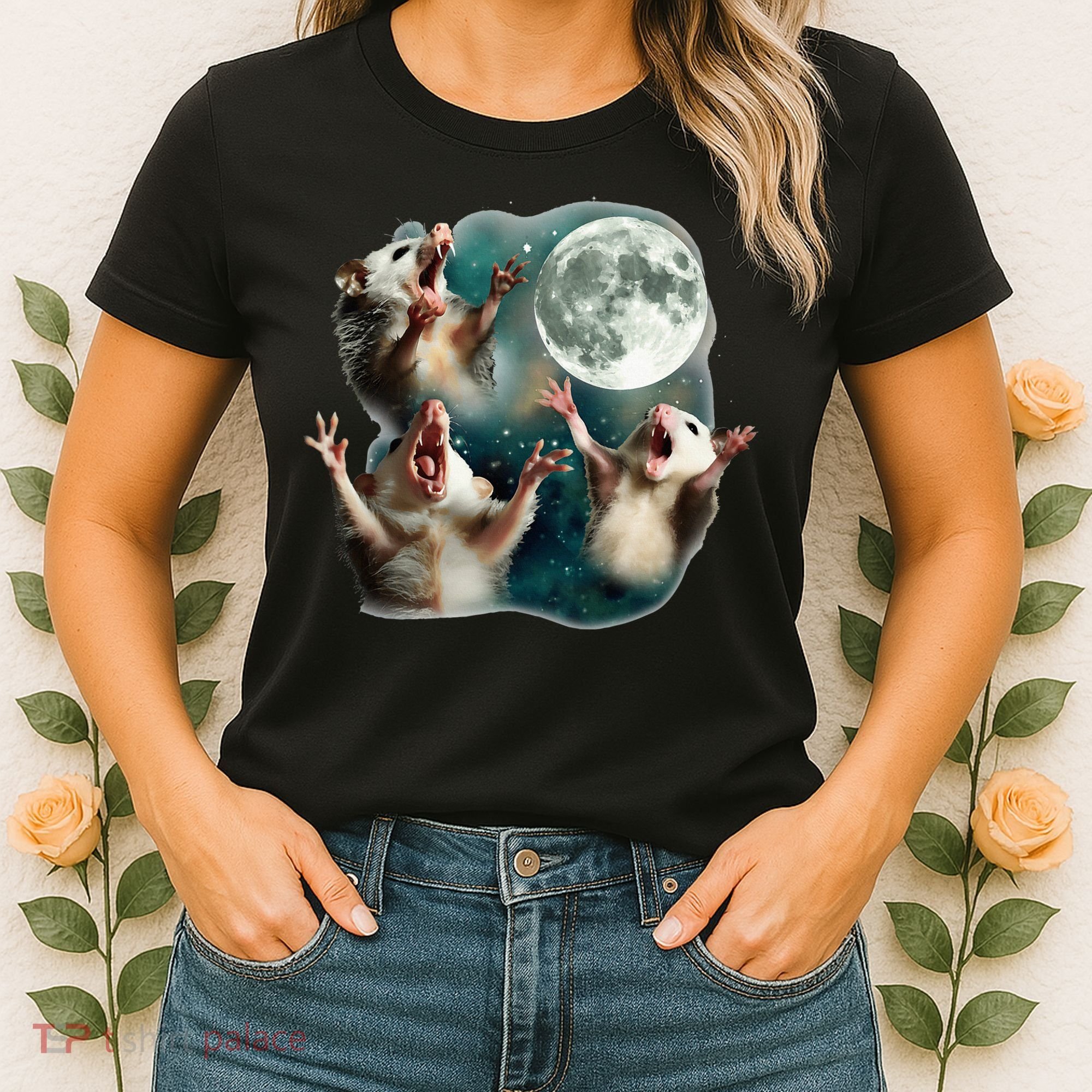 Three Possum Moon 3 Opossum Women's T-Shirt