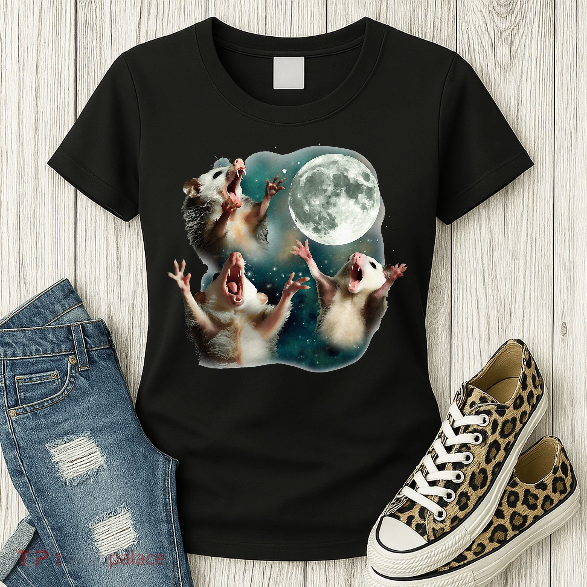 Three Possum Moon 3 Opossum Women's T-Shirt