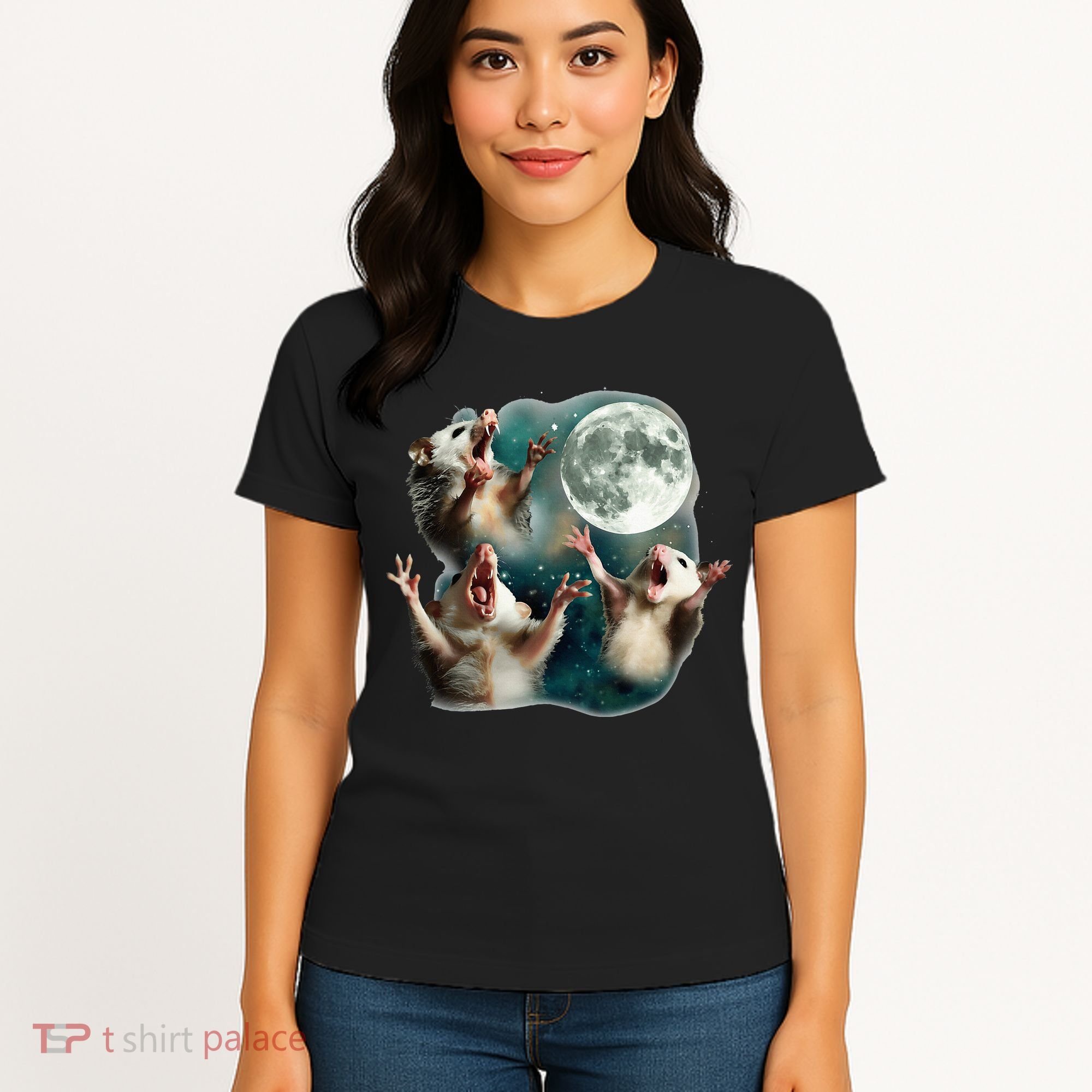 Three Possum Moon 3 Opossum Women's T-Shirt