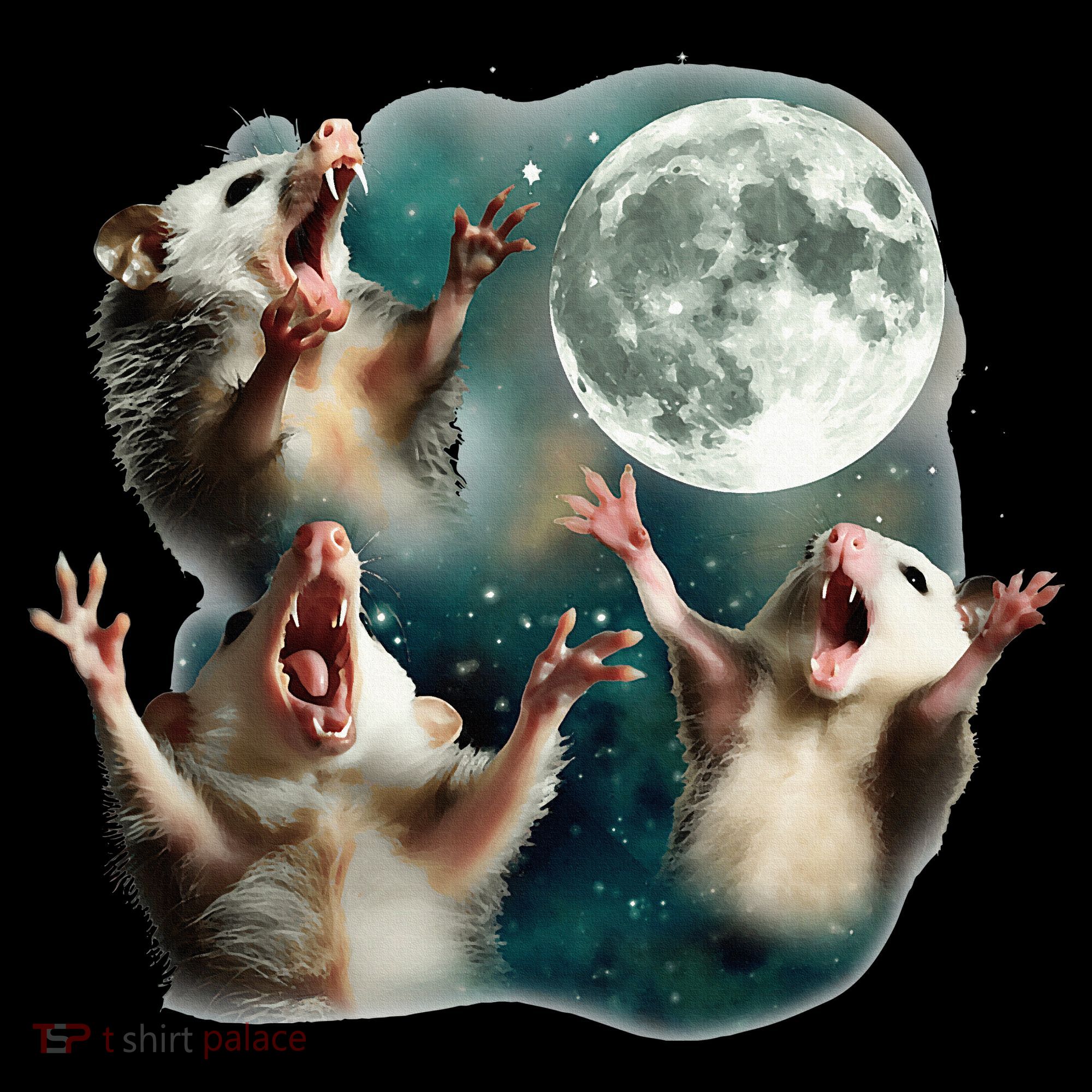 Three Possum Moon 3 Opossum Women's T-Shirt