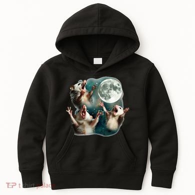Three Possum Moon 3 Opossum Kids Hoodie