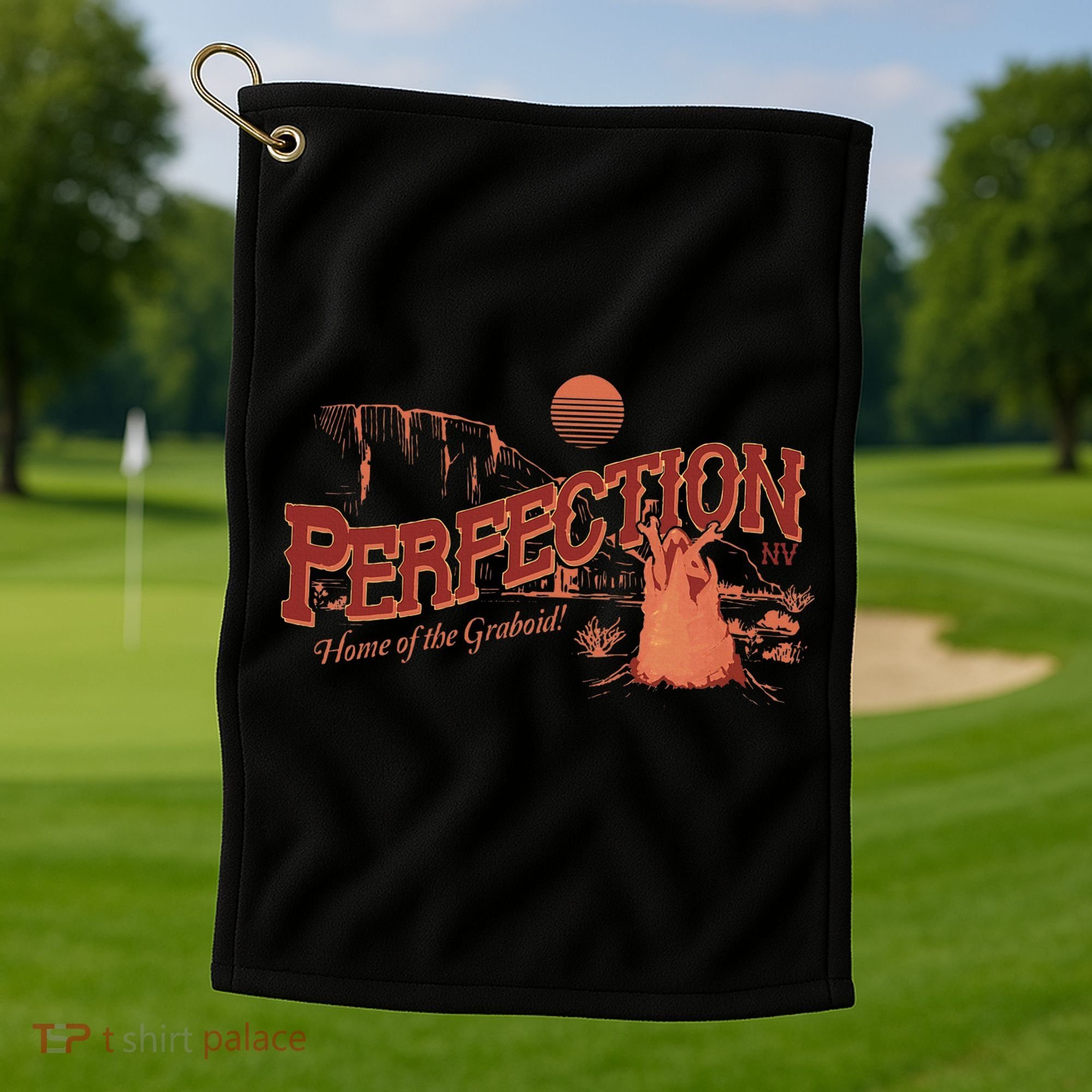 Tremors Perfection Nevada Retro Portrait Golf Towel
