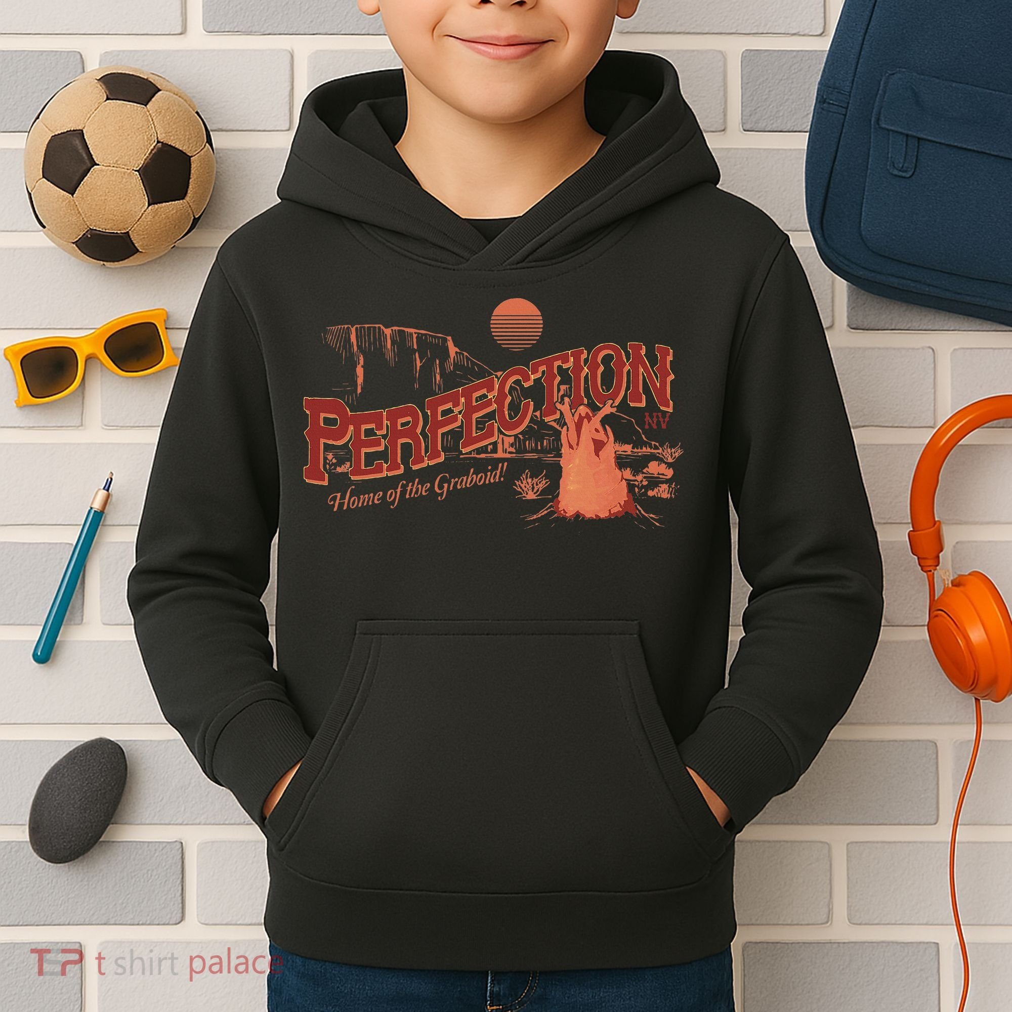 Tremors Perfection Nevada Retro Portrait Kids Hoodie