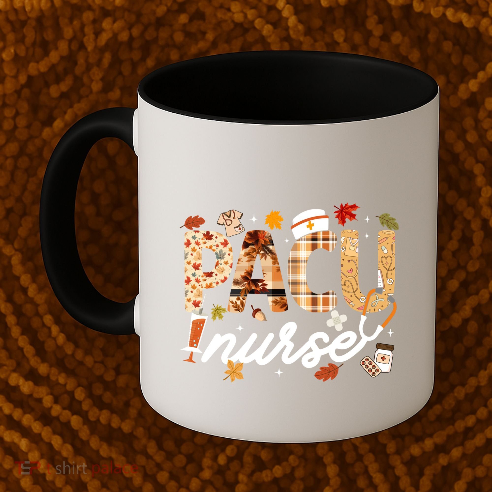 Thanksgiving Pacu Nurse Fall Autumn Leaves Stethoscope Gift Coffee Mug