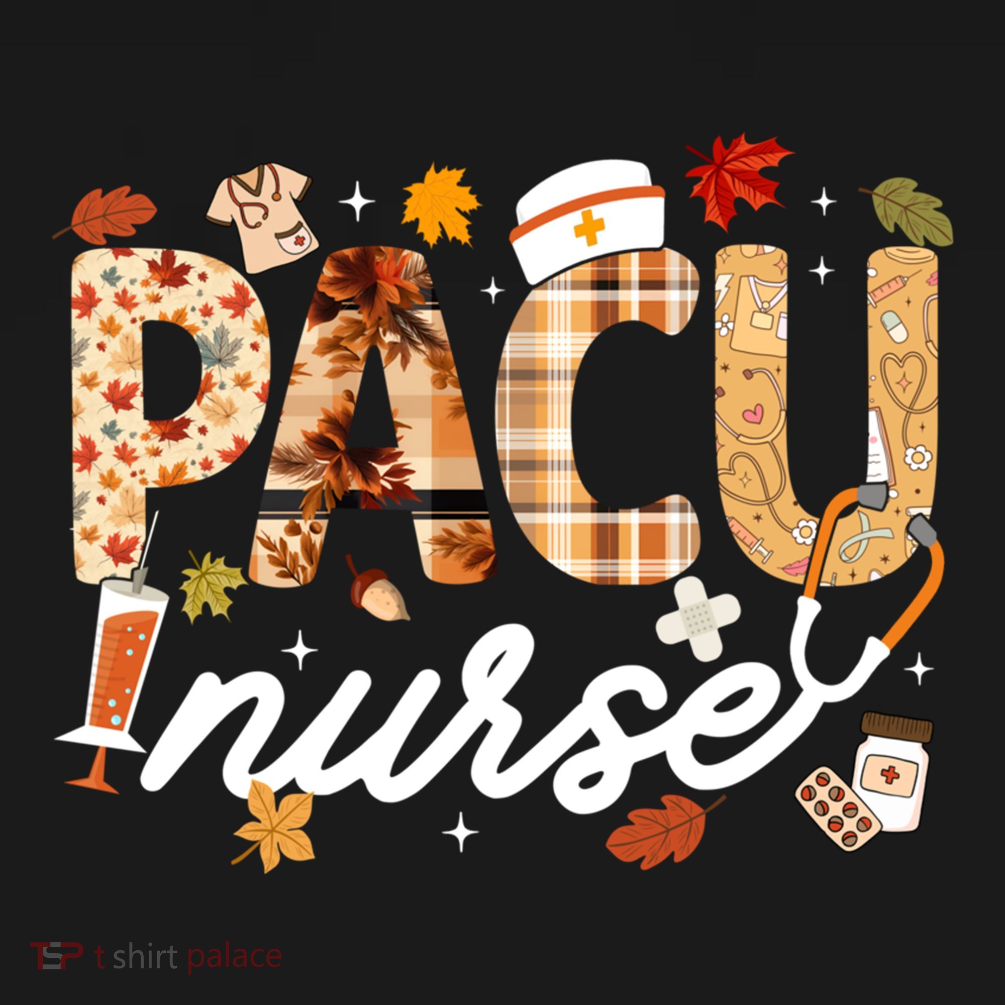 Thanksgiving Pacu Nurse Fall Autumn Leaves Stethoscope Gift Women's Hoodie