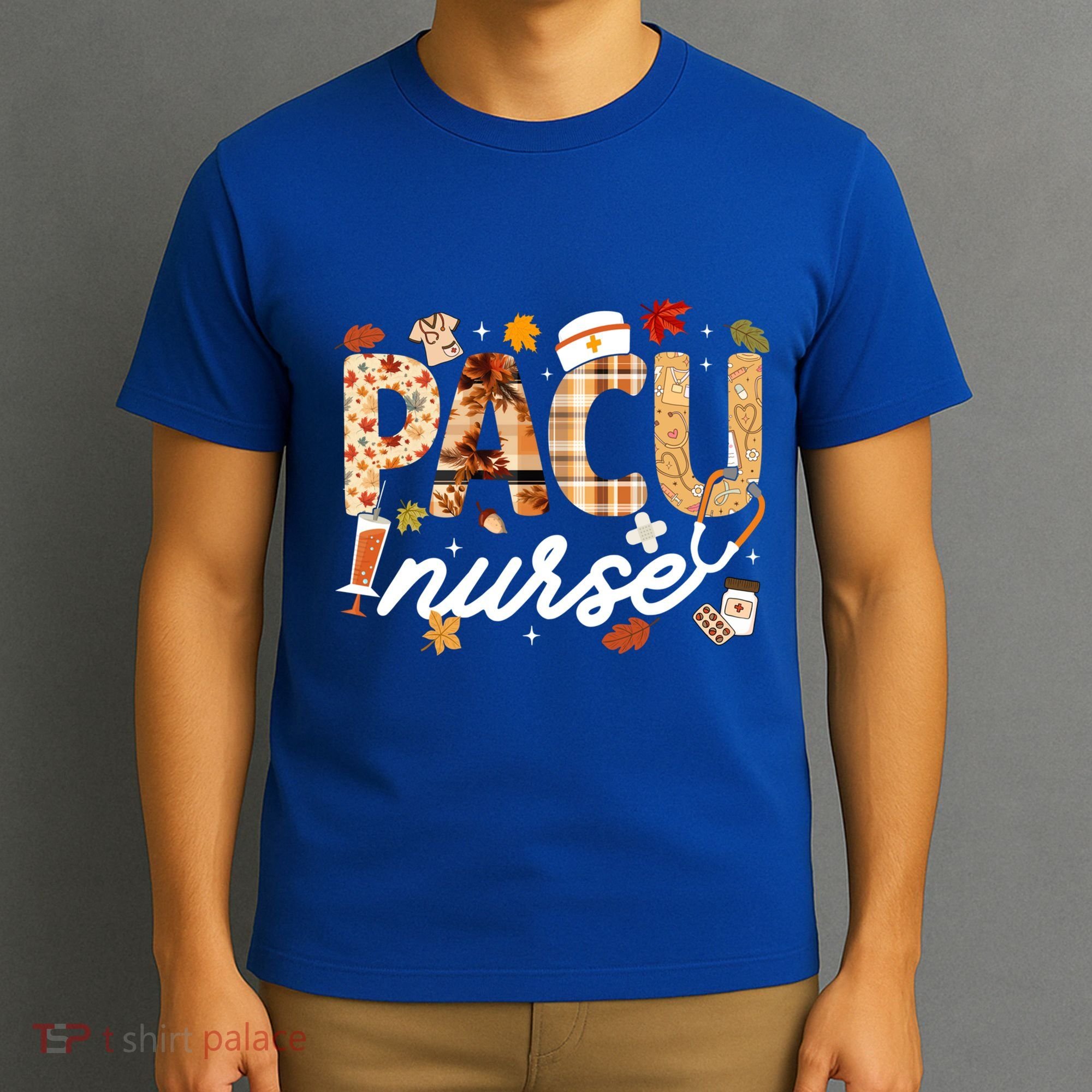 Thanksgiving Pacu Nurse Fall Autumn Leaves Stethoscope Gift T-Shirt