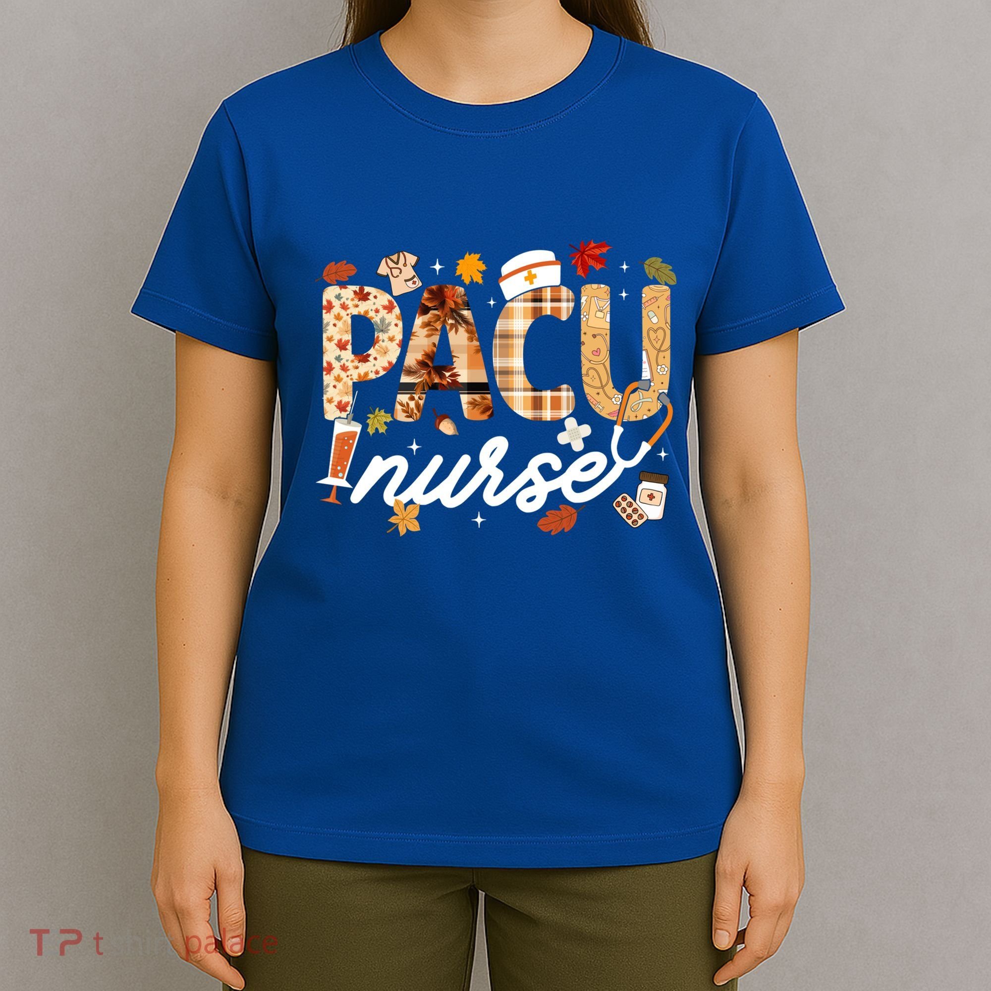Thanksgiving Pacu Nurse Fall Autumn Leaves Stethoscope Gift T-Shirt