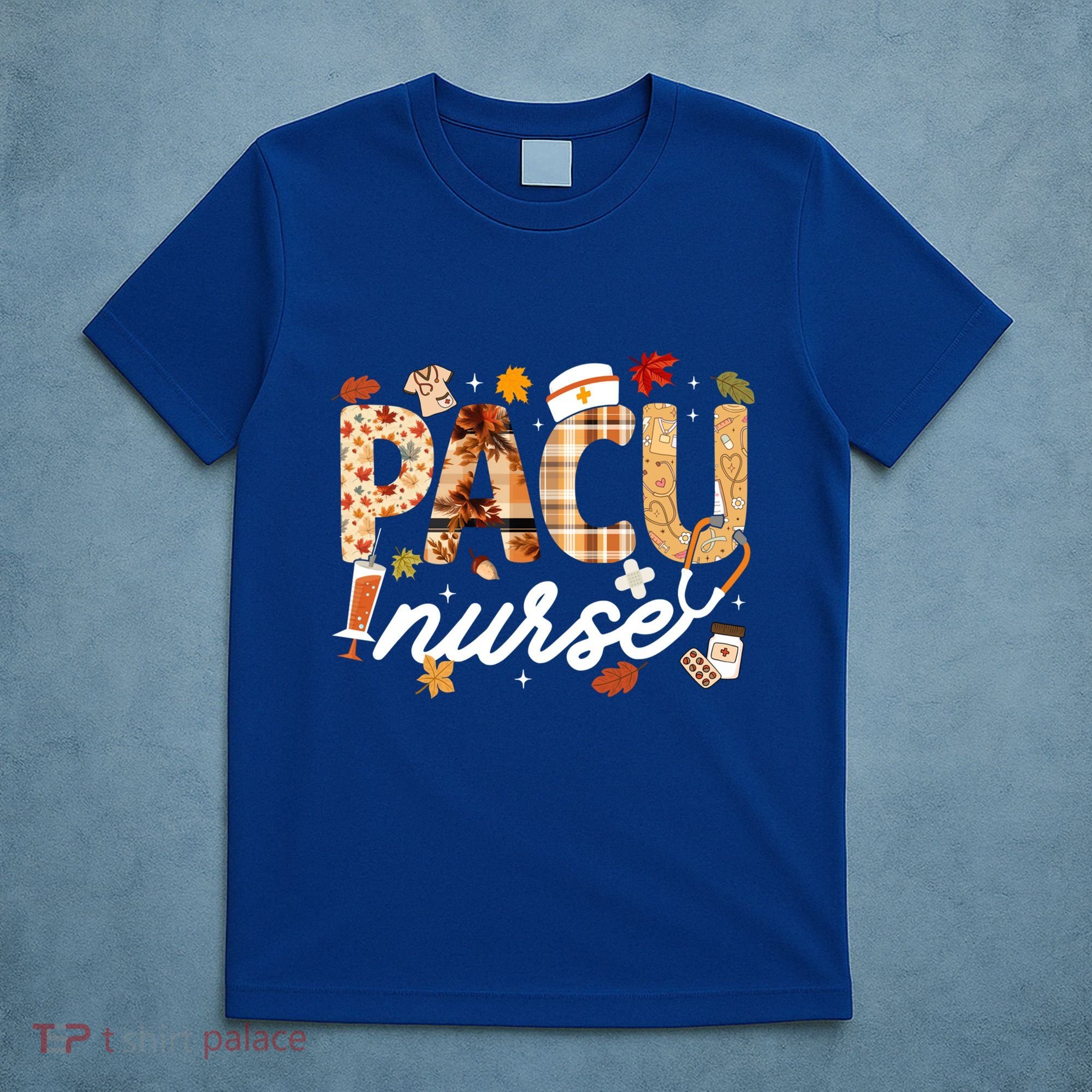 Thanksgiving Pacu Nurse Fall Autumn Leaves Stethoscope Gift T-Shirt