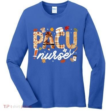 Thanksgiving Pacu Nurse Fall Autumn Leaves Stethoscope Gift Women's Long Sleeve Shirt