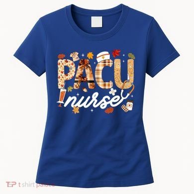 Thanksgiving Pacu Nurse Fall Autumn Leaves Stethoscope Gift Women's T-Shirt
