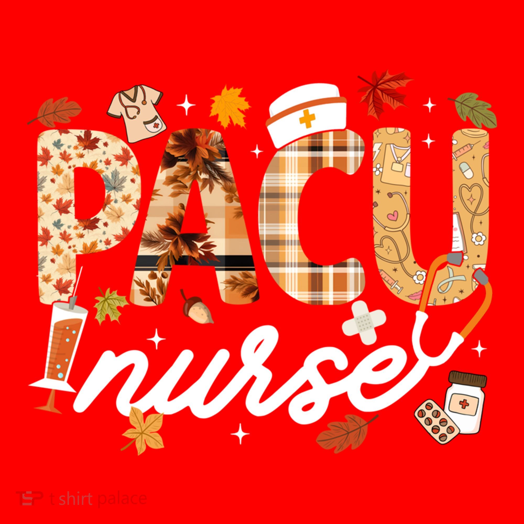Thanksgiving Pacu Nurse Fall Autumn Leaves Stethoscope Gift Santa Hat