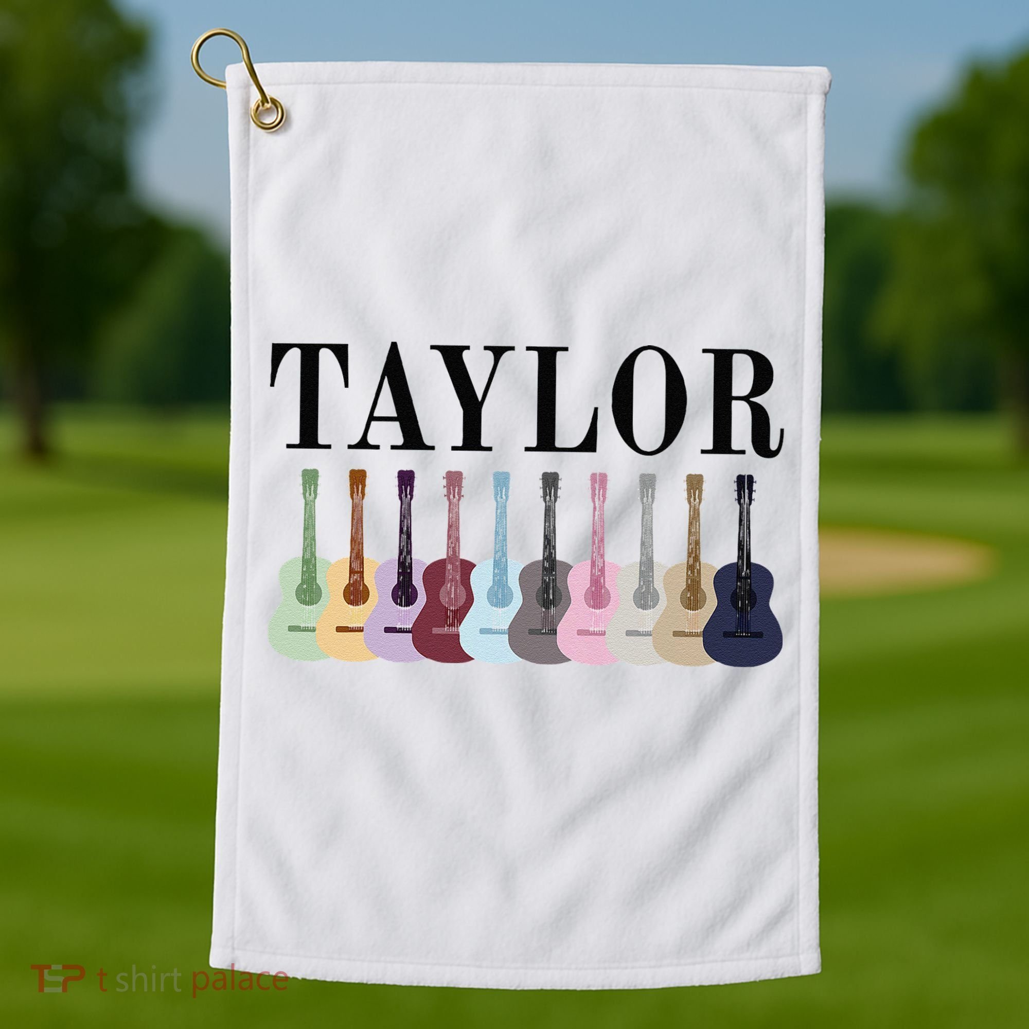 Taylor Personalized Name I Love Taylor Girl Groovy 70S Golf Towel