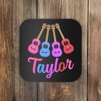 Taylor Personalized Name I Love Taylor Girl Groovy 70S Coaster thumb 0