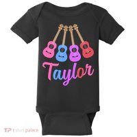 Taylor Personalized Name I Love Taylor Girl Groovy 70S Baby Bodysuit thumb 0