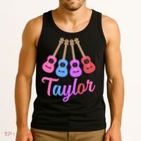 Taylor Personalized Name I Love Taylor Girl Groovy 70S Tank Top thumb 3