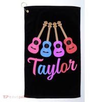Taylor Personalized Name I Love Taylor Girl Groovy 70S Golf Towel thumb 0