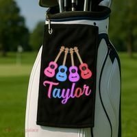 Taylor Personalized Name I Love Taylor Girl Groovy 70S Golf Towel thumb 2