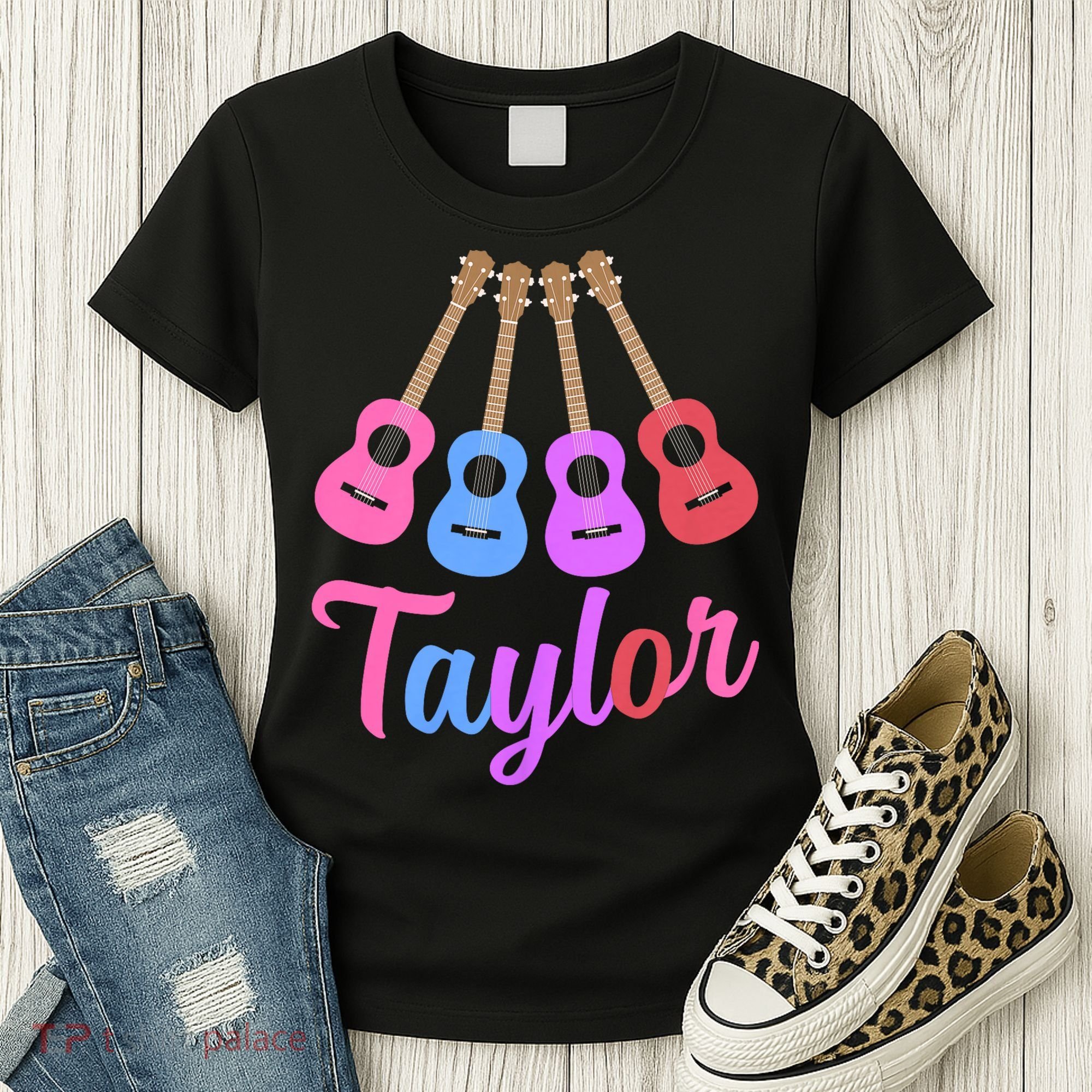 Taylor Personalized Name I Love Taylor Girl Groovy 70S Women's T-Shirt
