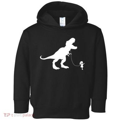 TREX PET ON A LEASH GIRL Toddler Hoodie