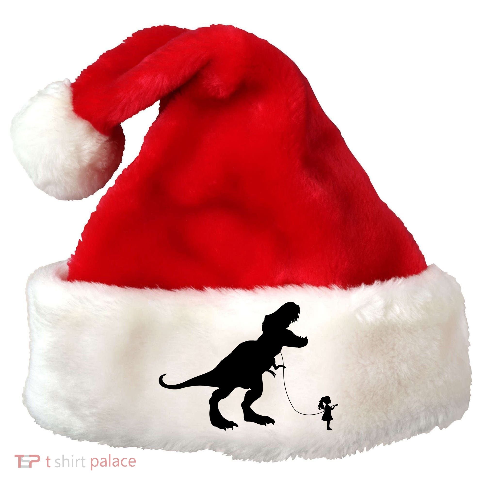 TREX PET ON A LEASH GIRL Santa Hat