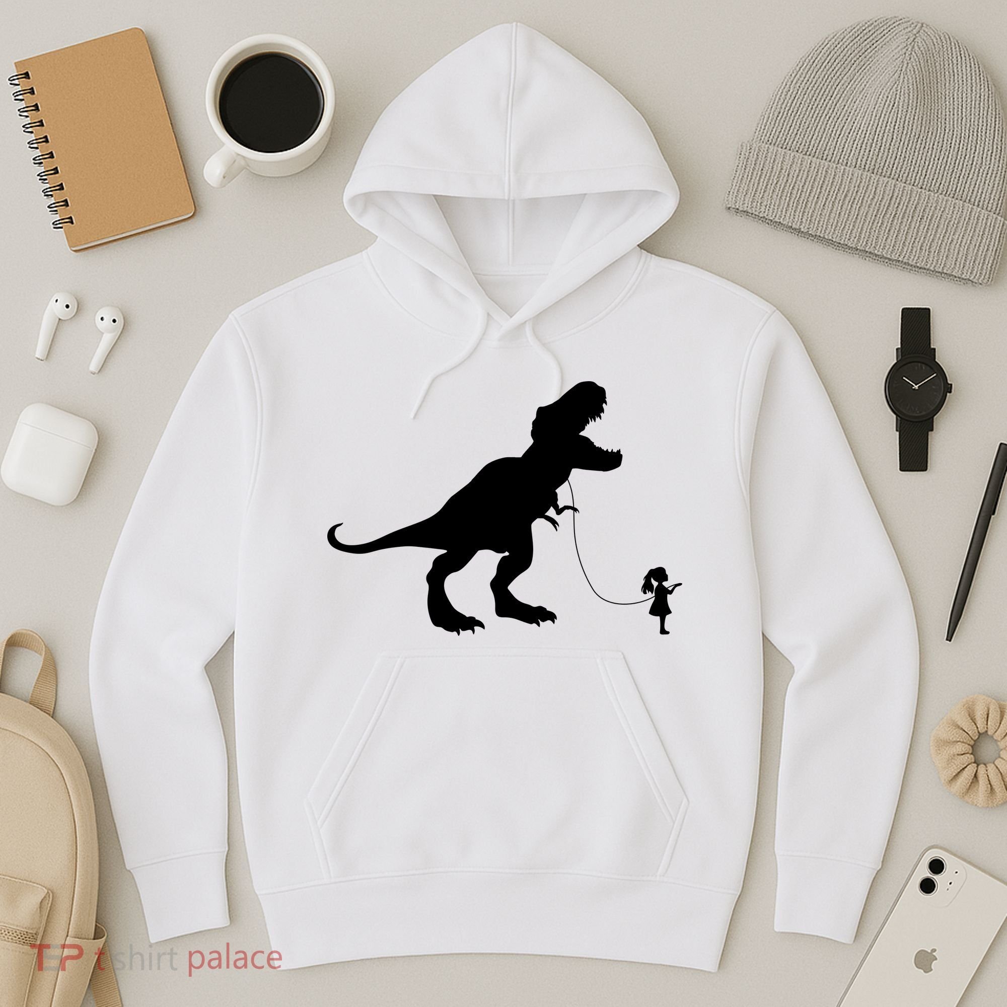 TREX PET ON A LEASH GIRL Hoodie