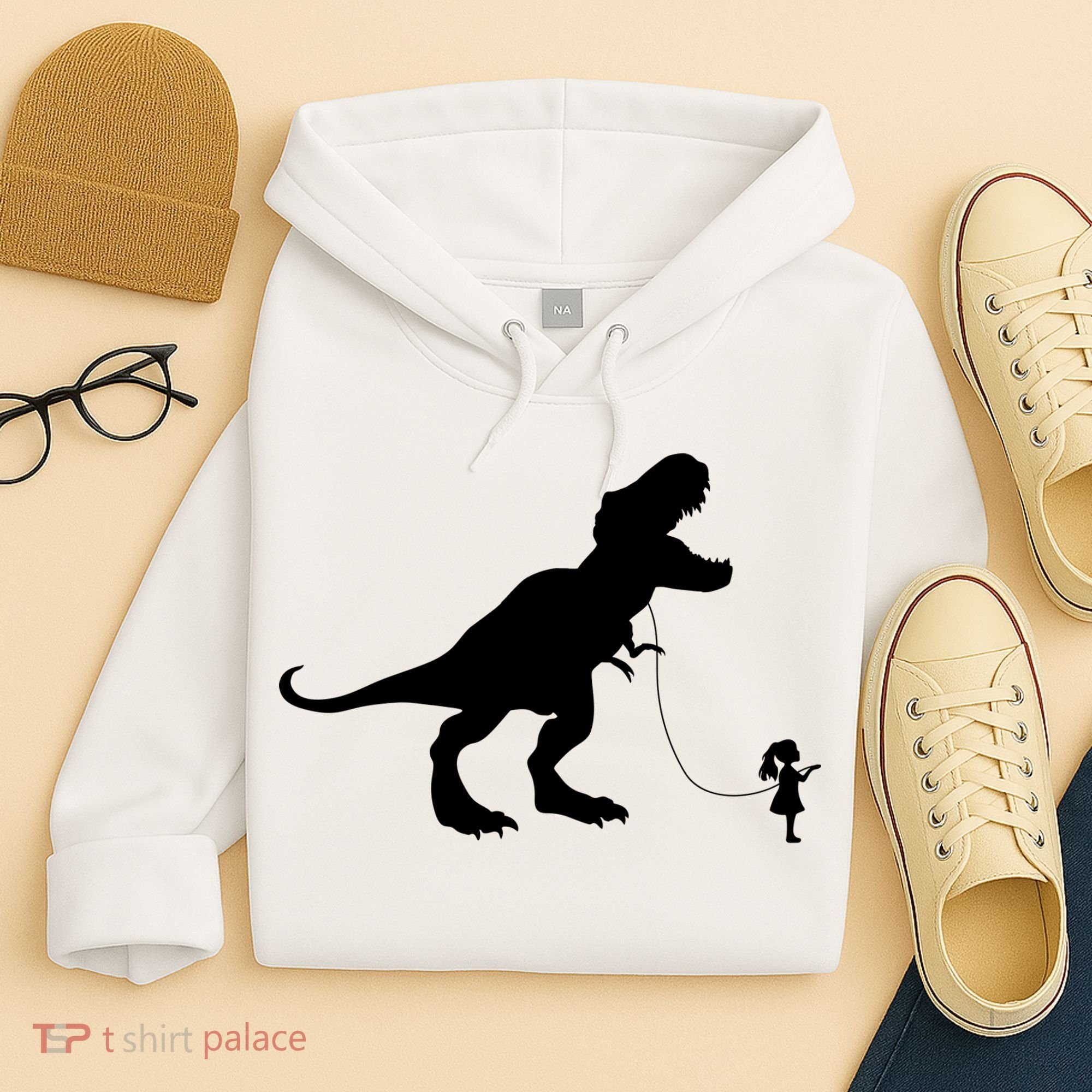 TREX PET ON A LEASH GIRL Hoodie