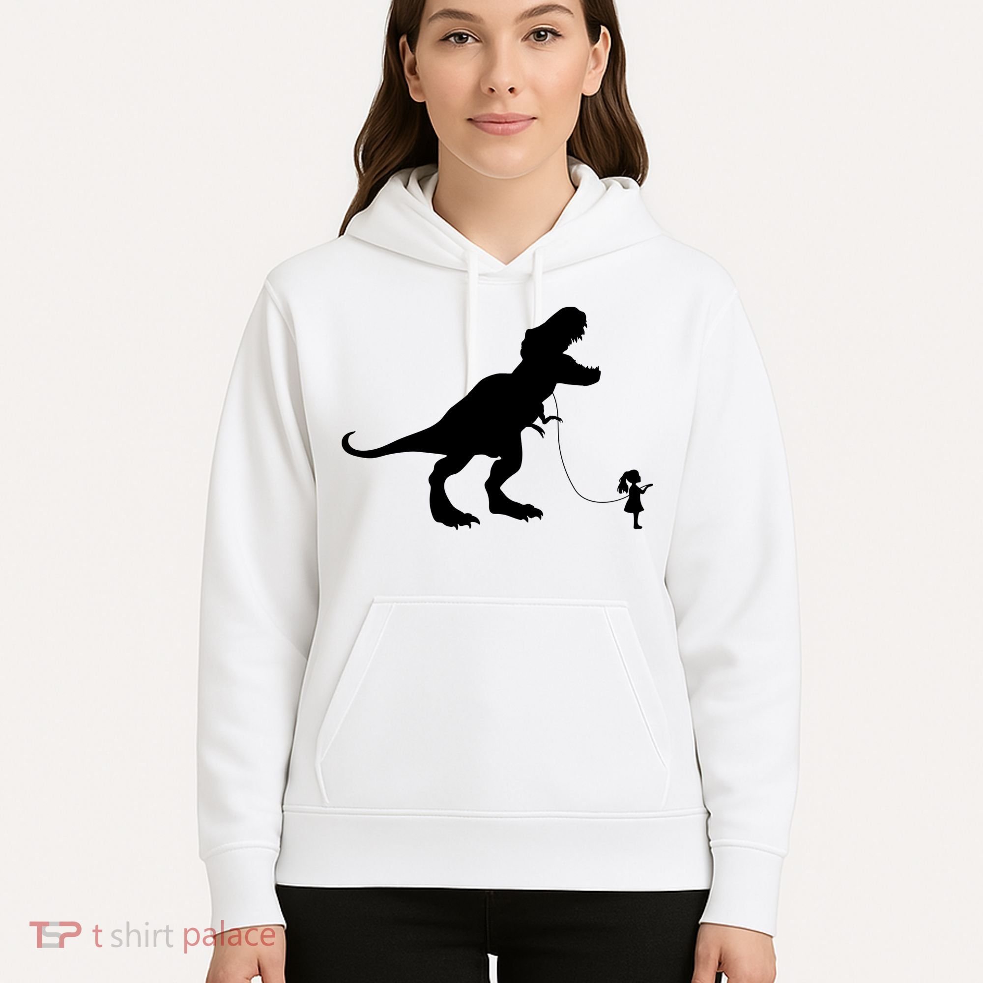 TREX PET ON A LEASH GIRL Hoodie