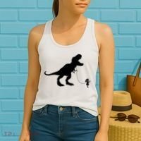 TREX PET ON A LEASH GIRL Women's Tank Top thumb 2
