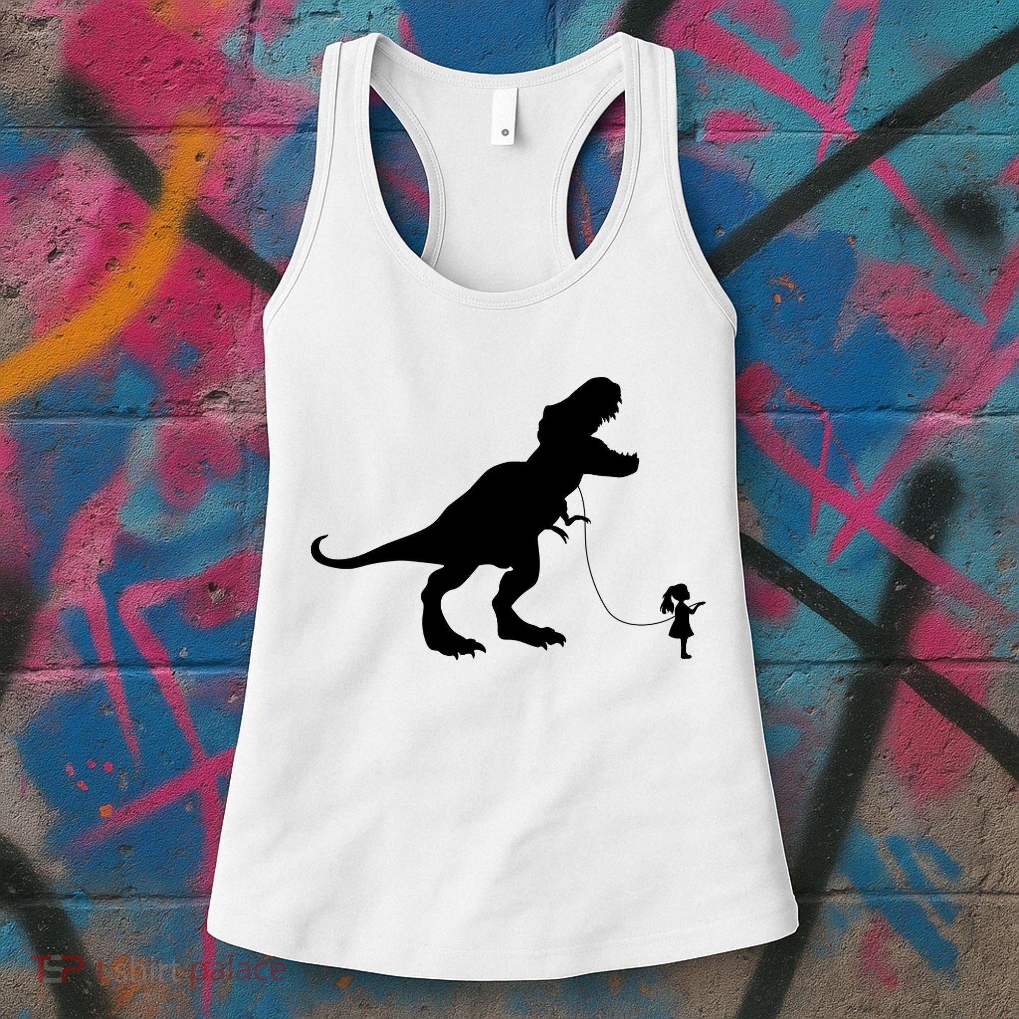 TREX PET ON A LEASH GIRL Women's Tank Top