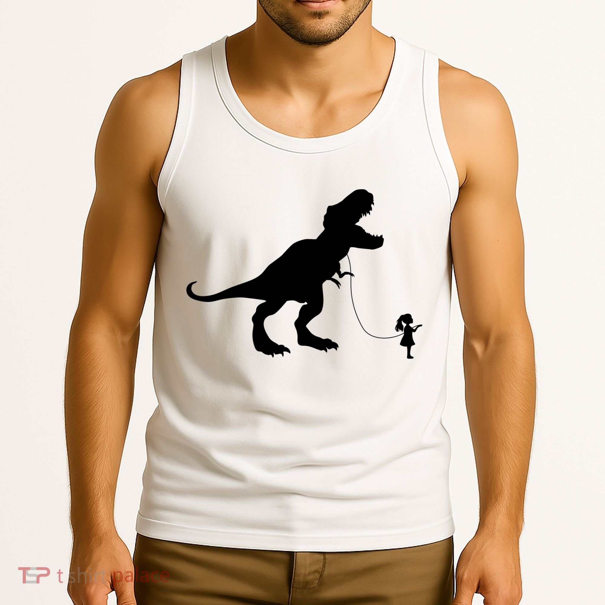 TREX PET ON A LEASH GIRL Tank Top