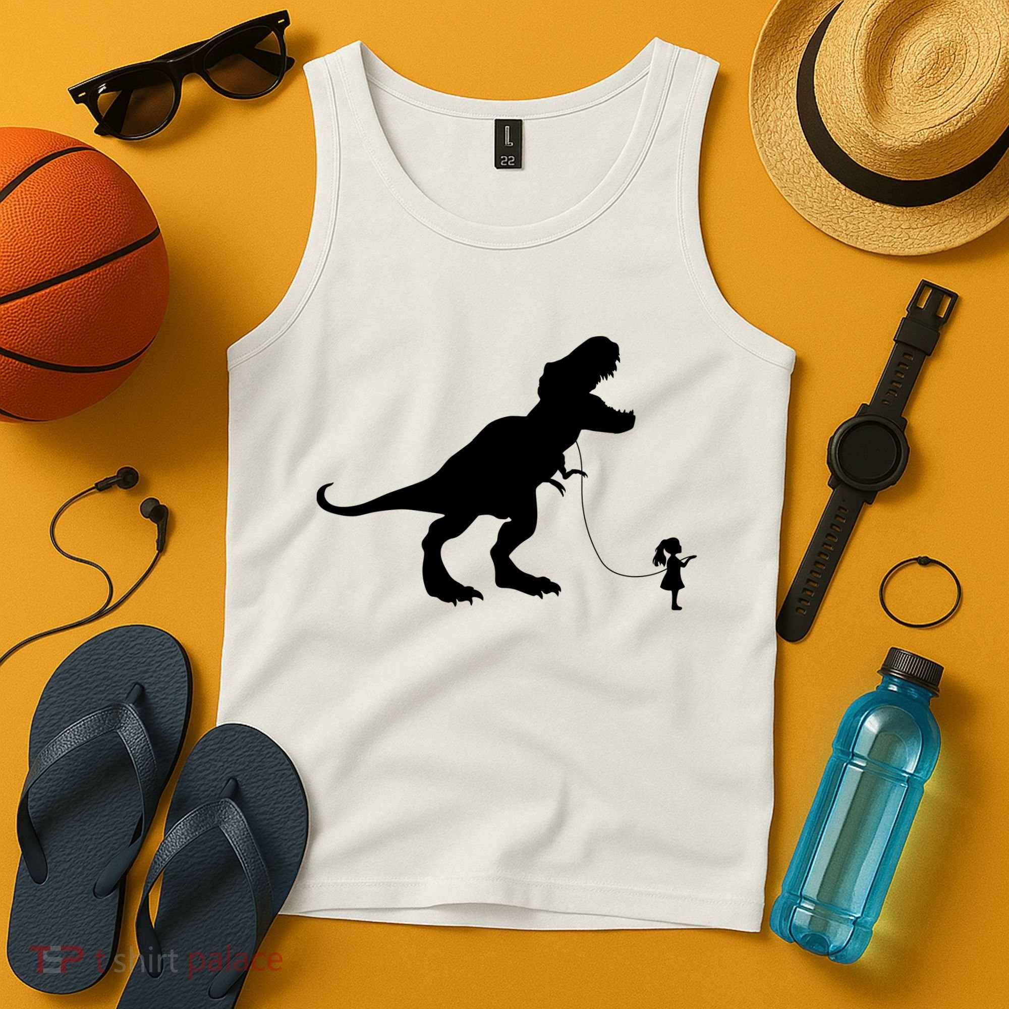 TREX PET ON A LEASH GIRL Tank Top