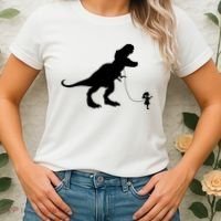 TREX PET ON A LEASH GIRL Women's T-Shirt thumb 2