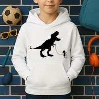 TREX PET ON A LEASH GIRL Kids Hoodie thumb 2