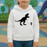 TREX PET ON A LEASH GIRL Kids Hoodie thumb 3