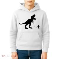 TREX PET ON A LEASH GIRL Kids Hoodie thumb 4
