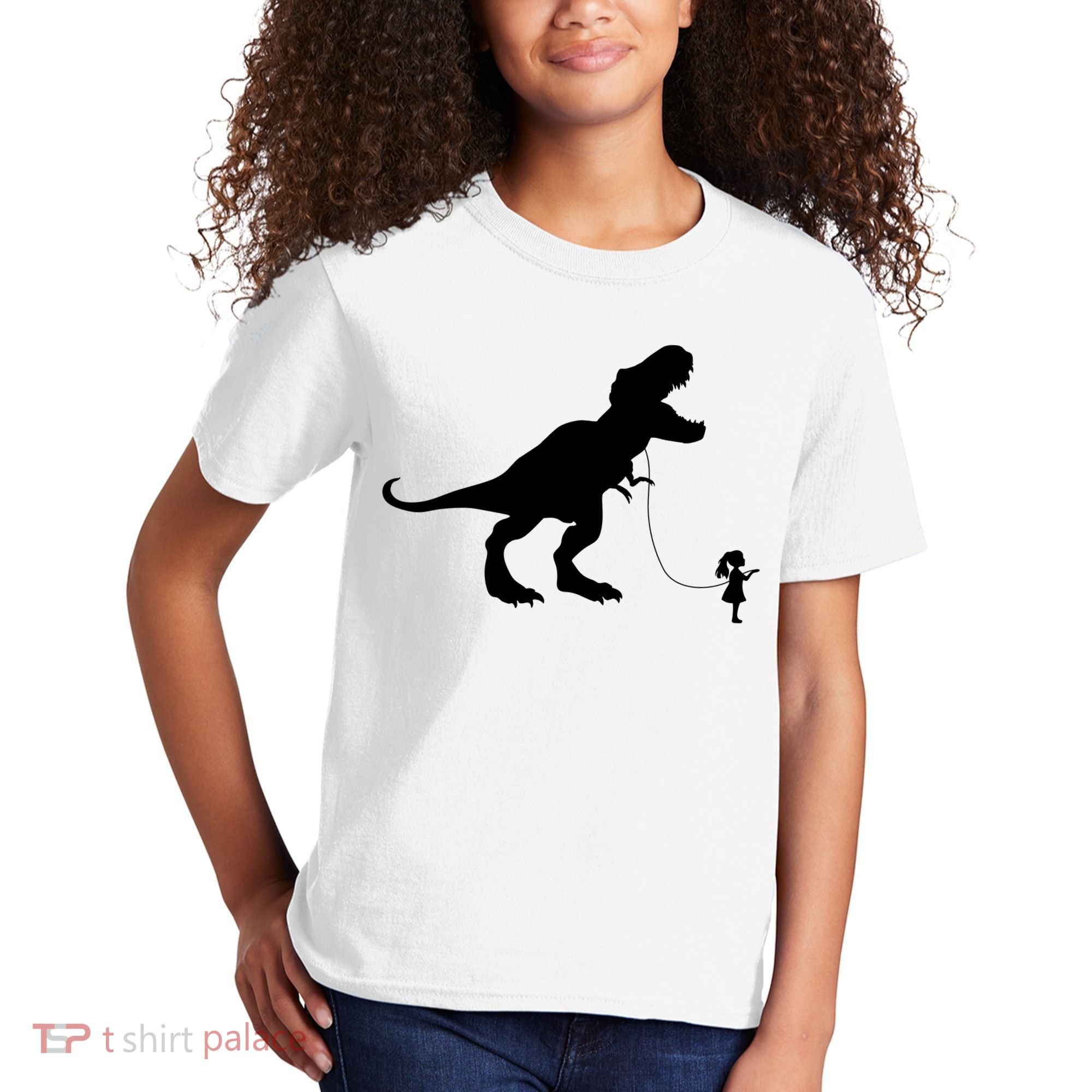 TREX PET ON A LEASH GIRL Kids T-Shirt