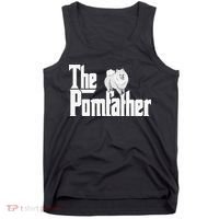 The Pomfather - Pom Father Funny Dog Dad Pomeranian Lover Tank Top thumb 0