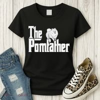 The Pomfather - Pom Father Funny Dog Dad Pomeranian Lover Women's T-Shirt thumb 3