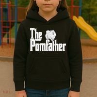 The Pomfather - Pom Father Funny Dog Dad Pomeranian Lover Kids Hoodie thumb 3