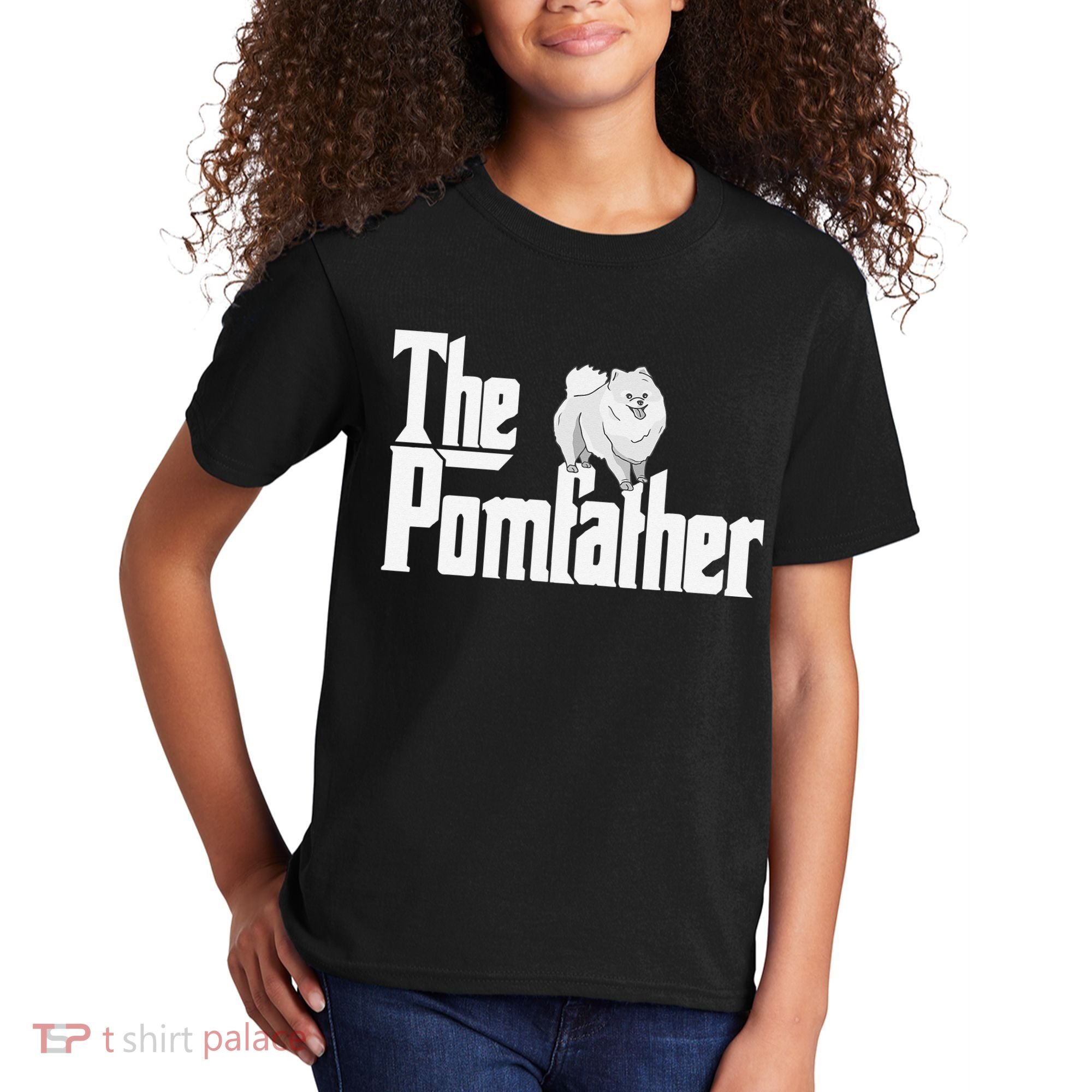 The Pomfather - Pom Father Funny Dog Dad Pomeranian Lover Kids T-Shirt