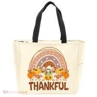 Thankful Pumpkin Patch Cute Rainbow Holiday Tote Bag thumb 0